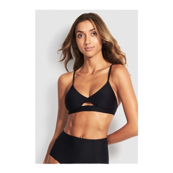 Seafolly La Luna Keyhole Bralette in Black NWT - Picture 7 of 7